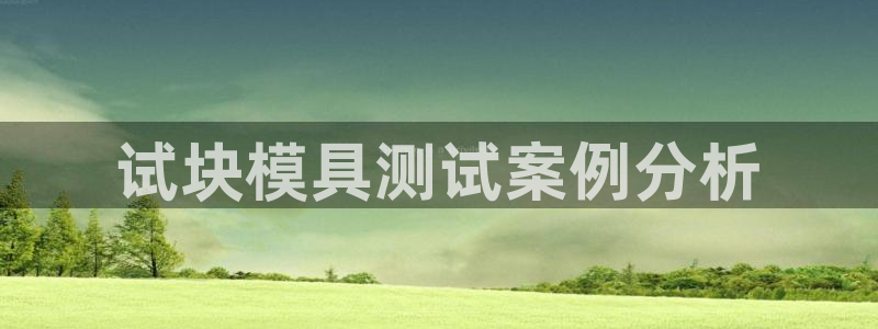 太阳成集团电子游戏：试块模具测试案例分析
